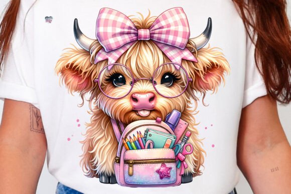 Adorable Highland Cow Back to School PNG: A Designer's Delight
