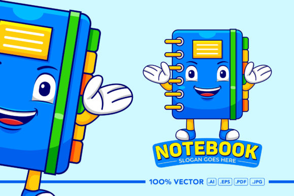 Bring Your Brand to Life with the Notebook Mascot Logo Vector
