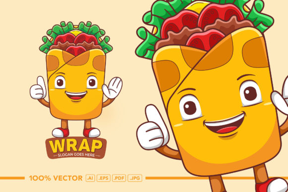 Bring Your Brand to Life with the Wrap Mascot Logo Vector Graphic