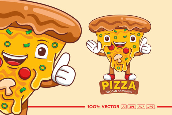 Charming Pizza Mascot: A Versatile Vector for Your Brand