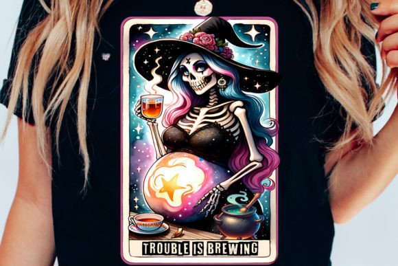 Embrace the Mystic: Designing with a Pregnant Witch Tarot Card PNG