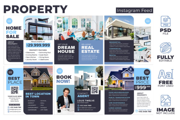 Modern Social Media Templates for Interior Design Brands