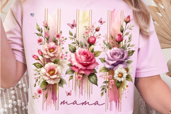 Mothers Day Brushstrokes PNG Birthday: Instant Digital Art