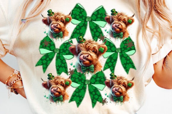 St. Patrick’s Day Coquette Bow Cow PNG: A Festive Design Asset