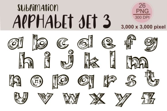 Sublimation Alphabet Set 3: Bold, Edgy Fonts for Halloween & Street Art Projects