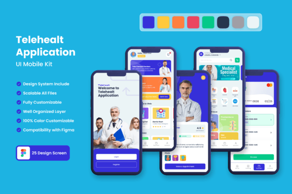 Telehealt App Mobile UI KIT: Build a Professional Health App Fast