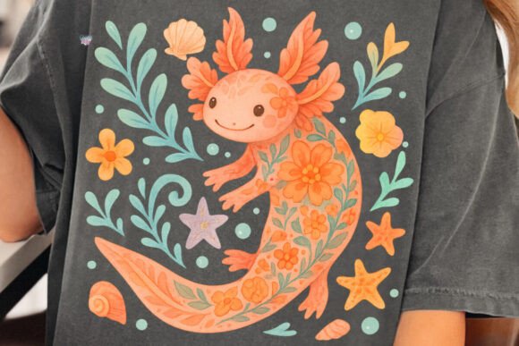 Whimsical Axolotl PNG: Matisse-Inspired Summer Crafting